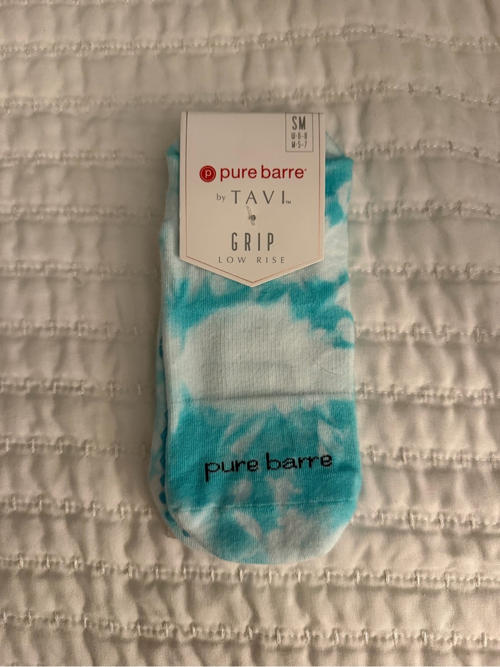 Pure Barre Teal Tie-Dye Low-Rise Grip Socks